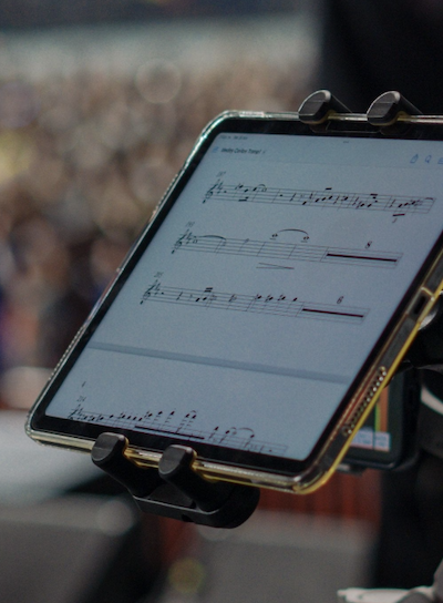 iPad during concert showing music sheet